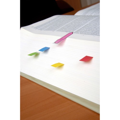 Haftstreifen Post-it Index Mini 11,9x43,2mm 4 Leuchtfarben transparent 3M 683-4AB (PACK=4x 35 STÜCK) Produktbild Additional View 7 L