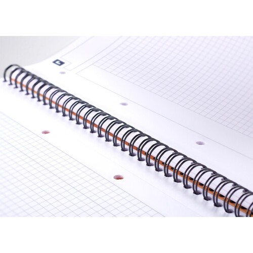 Collegeblock Oxford International A4+ kariert 4-fach Lochung Doppelspirale 80Blatt 80g Optik Paper weiß 100103664 Produktbild Additional View 3 L