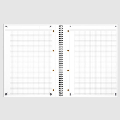 Collegeblock Oxford International A4+ kariert 4-fach Lochung Doppelspirale 80Blatt 80g Optik Paper weiß 100103664 Produktbild Additional View 2 L