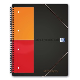 Meetingbook Oxford International A4+ kariert 4-fach Lochung Doppelspirale 80Blatt 80g Optik Paper weiß 100100362 Produktbild