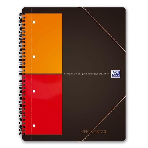 Meetingbook Oxford International A4+ kariert 4-fach Lochung Doppelspirale 80Blatt 80g Optik Paper weiß 100100362 Produktbild Additional View 1 L