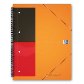 Meetingbook Oxford International A4+ liniert 4-fach Lochung Doppelspirale 80Blatt 80g Optik Paper weiß 100104296 Produktbild