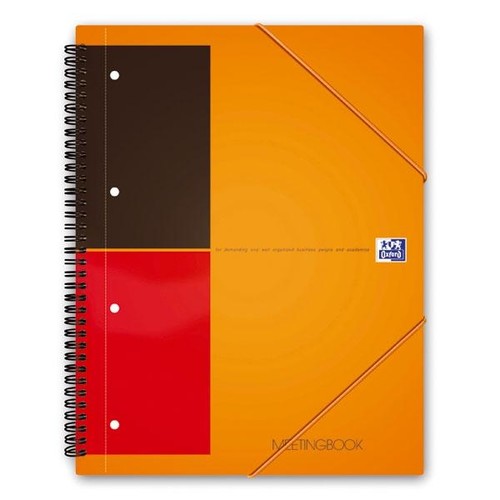 Meetingbook Oxford International A4+ liniert 4-fach Lochung Doppelspirale 80Blatt 80g Optik Paper weiß 100104296 Produktbild Additional View 1 L