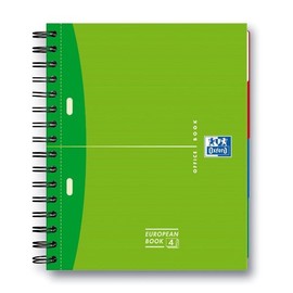 Europeanbook Oxford Office A5+ kariert 2-fach Lochung Doppelspirale 100Blatt 90g Optik Paper weiß 100100314 Produktbild