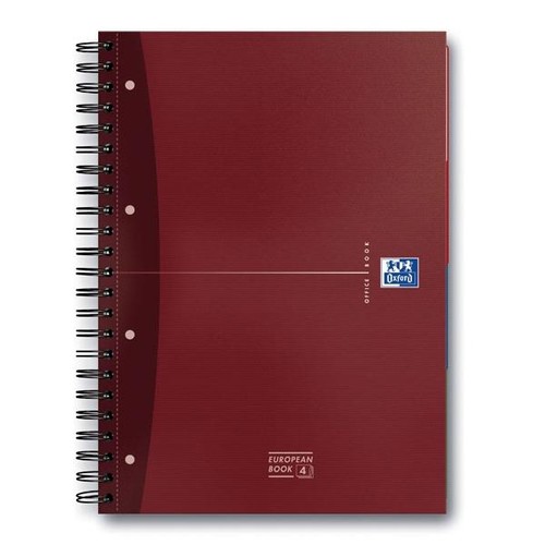 Europeanbook Oxford Office A4+ kariert 4-fach Lochung Doppelspirale 120Blatt 90g Optik Paper weiß 100104738 Produktbild Additional View 2 L
