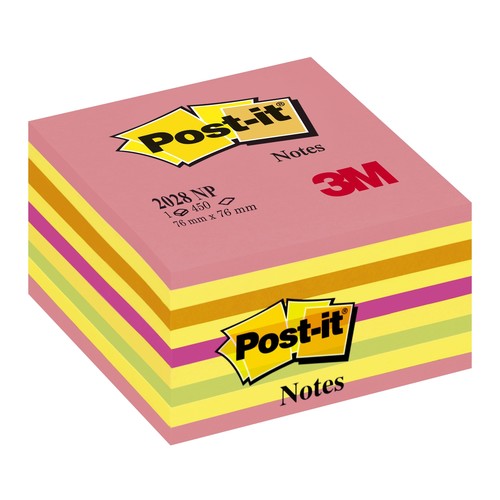 Post-it Haftnotiz Würfel 76 x 76 mm Pastell Pinktöne 450 Blatt 