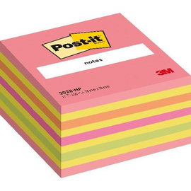 Haftnotizen Post-it Notes Würfel 76x76mm farbig sortiert neon Papier 3M 2028NP (ST=450 BLATT) Produktbild