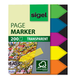 Haftmarker Film Pfeile 45x12mm 5 Leuchtfarben transparent Sigel HN613 (PACK=5x 40 STÜCK) Produktbild