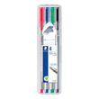 Fineliner Triplus 334 Etui 0,3mm Dreikant sortiert Staedtler 334SB4 (ETUI=4 STÜCK) Produktbild Additional View 1 S