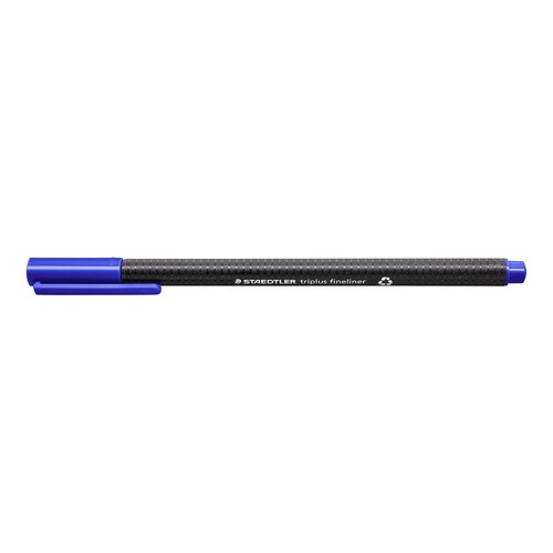 Fineliner Triplus 334 0,3mm Dreikant blau Staedtler 334-3 Produktbild Additional View 1 L