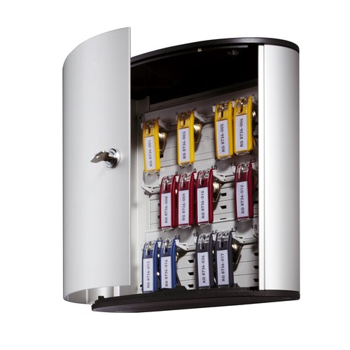 Schlüsselkasten Key Box 18 mit Schloss für 18 Schlüsselanhänger 280x302x118mm metallic silber Aluminium Durable Produktbild Additional View 1 L