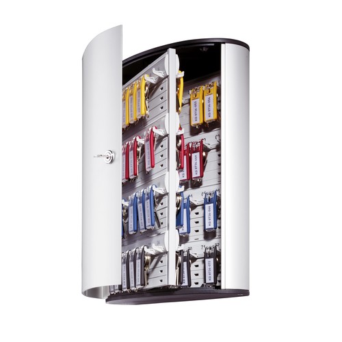 Schlüsselkasten Key Box 72 mit Schloss für 72 Schlüsselanhänger 400x302x118mm metallic silber Aluminium Durable Produktbild Additional View 1 L
