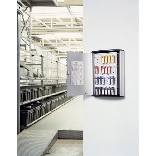Schlüsselkasten Key Box 72 mit Schloss für 72 Schlüsselanhänger 400x302x118mm metallic silber Aluminium Durable Produktbild Additional View 3 L