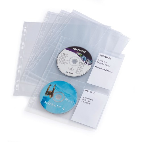 CD/DVD Cover Light M für 4 CDs/DVDs mit Lochung transparent Durable 5238-19 (PACK=10 STÜCK) Produktbild Front View L