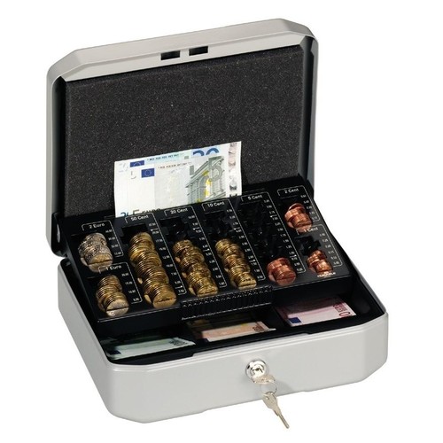 Geldkassette Euroboxx S Zählbrett für 102,05 EUR Schacht 283x100x225 mm 1,4kg anthrazit/grau Metall Durable 1778-57 Produktbild Front View L