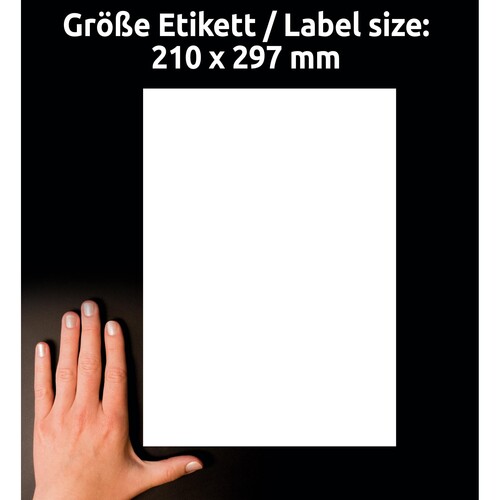 Etiketten Inkjet+Laser+Kopier 210x297mm auf A4 Bögen weiß Zweckform 6119 (PACK=30 STÜCK) Produktbild Additional View 6 L