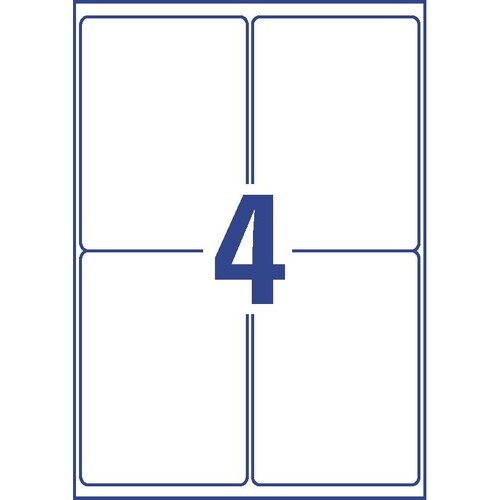 Adress-Etiketten Inkjet 99,1x139mm auf A4 Bögen weiß schnelltrocknend Zweckform J8169-25 (PACK=100 STÜCK) Produktbild Additional View 2 L