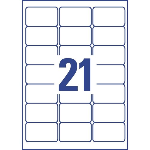 Adress-Etiketten Inkjet 63,5x38,1mm auf A4 Bögen transparent Zweckform J8560-25 (PACK=525 STÜCK) Produktbild Additional View 2 L