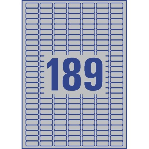 Typenschild-Etiketten Laser+Kopier 25,4x10mm auf A4 Bögen silber Polyester Zweckform L6008-20 (PACK=3780 STÜCK) Produktbild Additional View 2 L