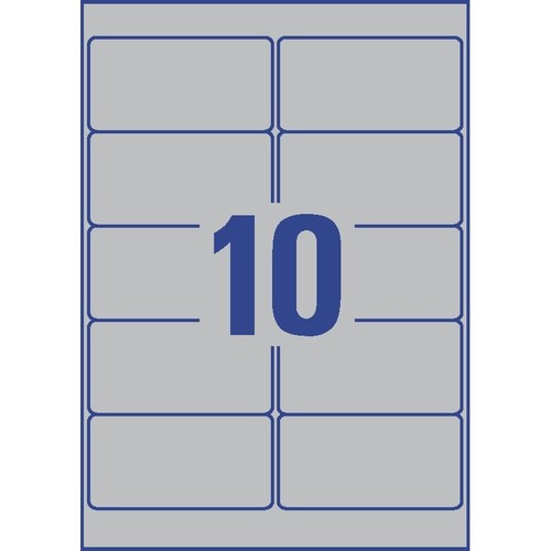 Typenschild-Etiketten Laser+Kopier 96x50,8mm auf A4 Bögen silber Polyester Zweckform L6012-20 (PACK=200 STÜCK) Produktbild Additional View 2 L