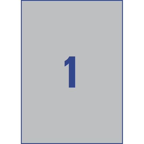 Typenschild-Etiketten Laser+Kopier 210x297mm auf A4 Bögen silber Polyester Zweckform L6013-20 (PACK=20 STÜCK) Produktbild Additional View 2 L