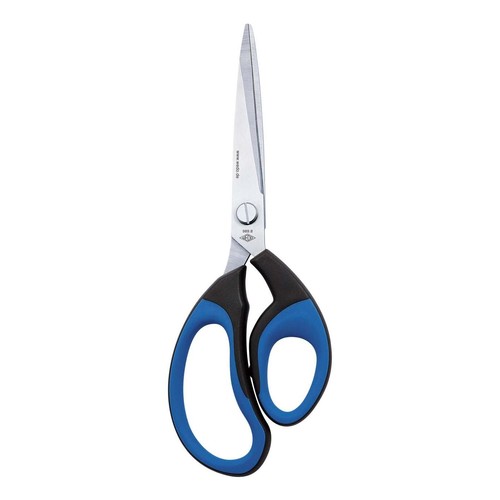 Schere Soft-Cut 21,3cm für Rechts-/ Linkshänder Edelstahl schwarz/blau Kunststoff Soft Griff Wedo 9898 Produktbild Front View L