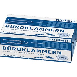 Büroklammern 26mm verzinkt eckige Form ALCO 210 (SCH=1000 STÜCK) Produktbild