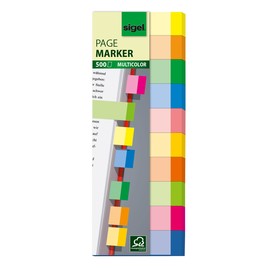 Haftmarker Multicolor 50x15mm 10 Grundfarben Papier Sigel HN682 (PACK=10x 50 STÜCK) Produktbild