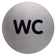 Piktogramm mit Aufschrift WC 83mm ø silber Durable 4907-23 Produktbild