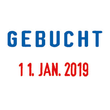 Datumstempel -Gebucht- Printy Dater selbstfärbend Schrifthöhe Datum 3,8mm blau-rot Trodat 4850/L7 Produktbild Additional View 1 S