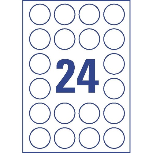 Sicherheits-Etiketten Laser+Kopier 40mm ø auf A4 Bögen weiß Polyester Zweckform L6112-20 (PACK=480 STÜCK) Produktbild Additional View 2 L