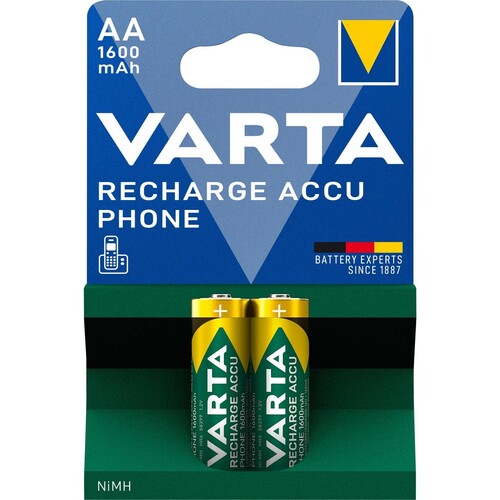 Akku Professional Phone Power Mignon AA NiMh 1,2V 1600mAh Varta T399 (PACK=2 STÜCK) Produktbild Front View L