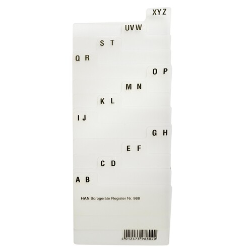 Leitregister A-Z 12-teilig A8quer Kunststoff HAN 988 Produktbild Additional View 1 L