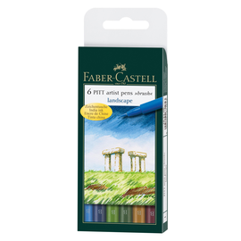 Tuschestifte PITT ARTIST PEN Etui Landscape 1,0mm breit Faber Castell 167105 (ETUI=6 STÜCK) Produktbild