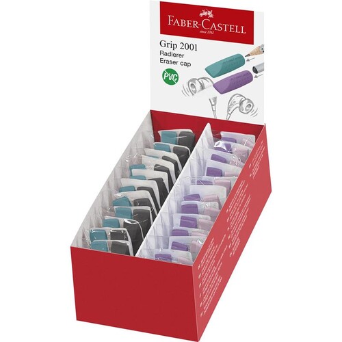 Radiergummi-Bleistiftaufsatz ERASER CAP COLOUR 2001 grau,blau/grau,brombeer Faber Castell 187001 Produktbild Additional View 1 L