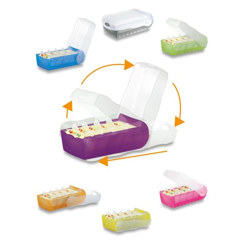 Karteibox Croco inkl. 5 Stützplatten und 100 Karten A7 121x246x85mm für 900Karten orange Kunststoff HAN 997-613 Produktbild Additional View 5 L