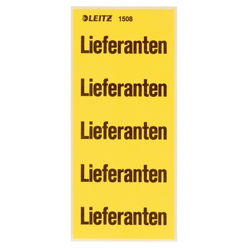 Inhaltsschilder Lieferanten gelb Leitz 1508-00-00 (BTL=100 STÜCK) Produktbild Front View L