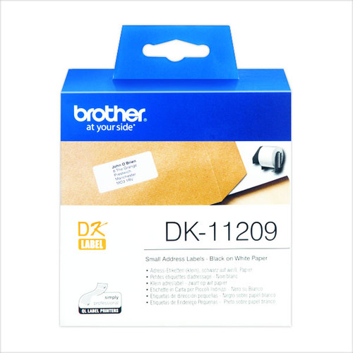 Einzeletikettenrollen Adress-Etiketten 29x62mm Thermopapier Brother DK-11209 (PACK=800 STÜCK) Produktbild Additional View 1 L