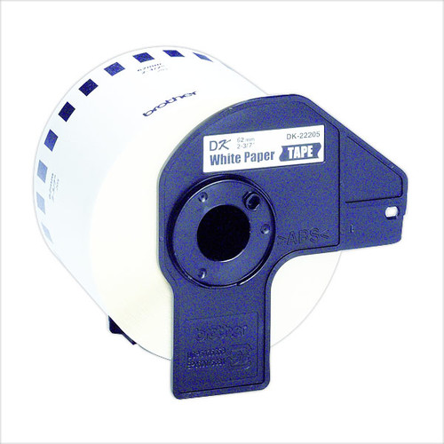 Endlosetikettenrolle für QL-500/550 62mmx30,48m weiß Papier Brother DK-22205 (PACK=30,48 METER) Produktbild Additional View 2 L
