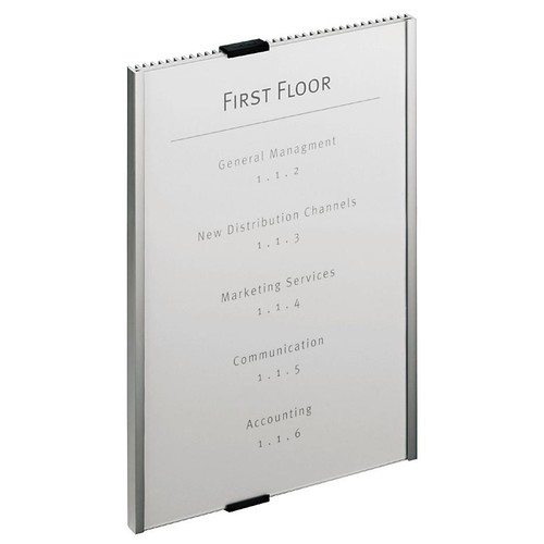 Türschild INFO SIGN 215x305mm silber Aluminium Durable 4806-23 Produktbild Front View L