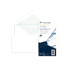 Briefumschlag ohne Fenster mit Seidenfutter DIN lang 110x220mm nassklebend 80g weiß (PACK=25 STÜCK) Produktbild