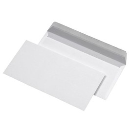 Briefumschlag ohne Fenster DIN lang 110x220mm mit Haftklebung 80g weiß mit grauem Innendruck (PACK=25 STÜCK) Produktbild