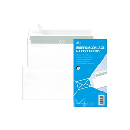 Briefumschlag ohne Fenster DIN lang 110x220mm mit Haftklebung 80g weiß mit grauem Innendruck (PACK=25 STÜCK) Produktbild