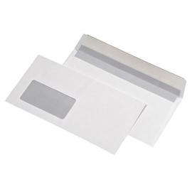 Briefumschlag mit Fenster DIN lang 110x220mm mit Haftklebung 80g weiß mit grauem Inndendruck (PACK=25 STÜCK) Produktbild
