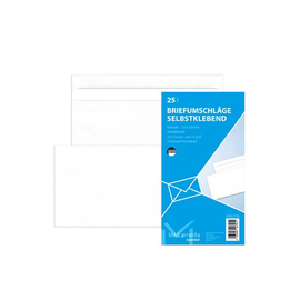 Briefumschlag ohne Fenster Kompakt 125x229mm selbstklebend 75g weiß mit grauem Innendruck (PACK=25 STÜCK) Produktbild