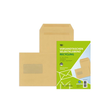 Versandtasche mit Fenster C5 162x229mm selbstklebend 90g braun Natron Recyclingmaterial (PACK=10 STÜCK) Produktbild