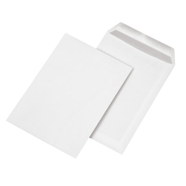 Versandtasche ohne Fenster C4 229x324mm selbstklebend 90g weiß (PACK=25 STÜCK) Produktbild