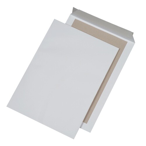 Versandtasche ohne Fenster mit Papprückwand C4 229x324mm mit Haftklebung 120g weiß (PACK=5 STÜCK) Produktbild Additional View 1 L