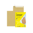 Faltentasche ohne Fenster C4 229x324x40mm mit Haftklebung 130g braun Recycling Klotzboden (PACK=5 STÜCK) Produktbild