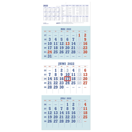 Dreimonatskalender 2023 29,5x80cm weiß/hellblau Zettler 952-0000 Produktbild
